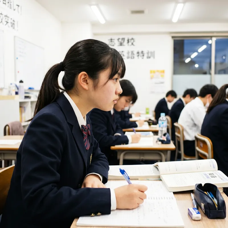 高校生クラスの大学受験勉強のシーン