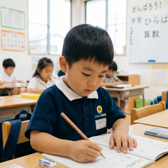 幼児の小学校受験勉強のシーン