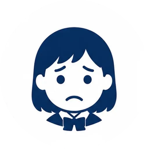 学生が悩んでいる不安な表情のアイコン