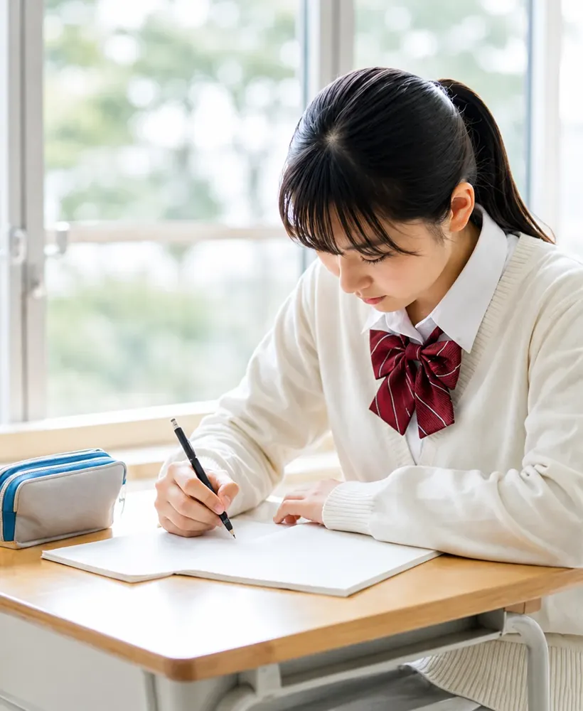 受験勉強中の生徒