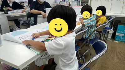 学力向上だけでなく総合学習指導を含めた年長のカリキュラムのワンシーン