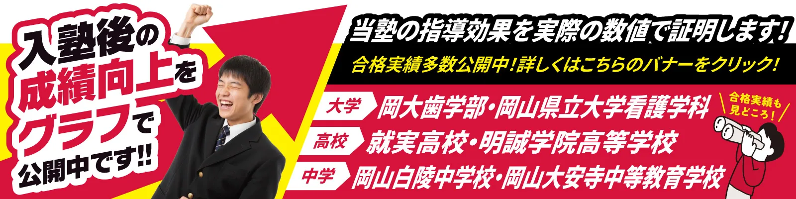 志専会の成績向上・合格実績のバナー画像(パソコン表示用)
